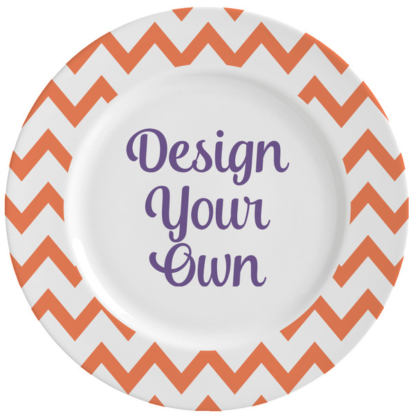 Custom Chevron Ceramic Dinner Plates (Set of 4) (Personalized)