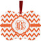 Chevron Metal Frame Ornament - Double Sided w/ Monogram