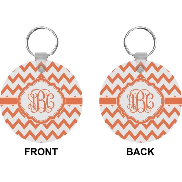 Chevron Circle Keychain (Front + Back)