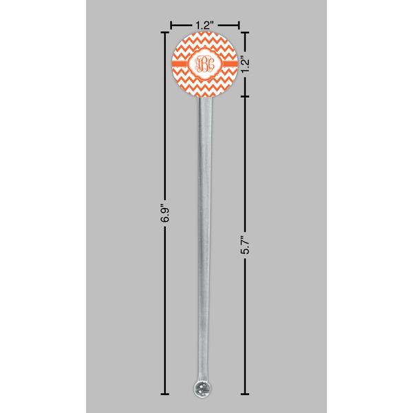 Chevron Clear Plastic 7" Stir Stick - Round - Dimensions