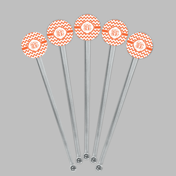 Chevron Clear Plastic 7" Stir Stick - Round - Fan View