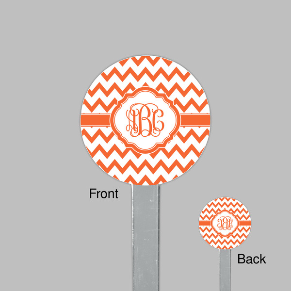 Chevron Clear Plastic 7" Stir Stick - Round - Front & Back