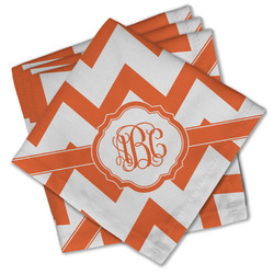 Chevron Cloth Cocktail Napkins - Set of 4 w/ Monogram