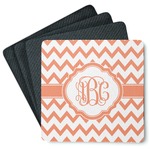 Chevron Square Rubber Backed Coasters - Set of 4 (Personalized)