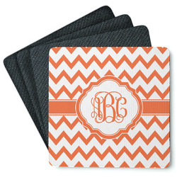 Chevron Square Rubber Backed Coasters - Set of 4 (Personalized)