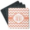 Chevron Square Rubber Backed Coasters - Set of 4 (Personalized)