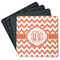 Chevron Square Rubber Backed Coasters - Set of 4 (Personalized)