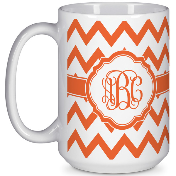 Custom Chevron 15 Oz Coffee Mug - White (Personalized)