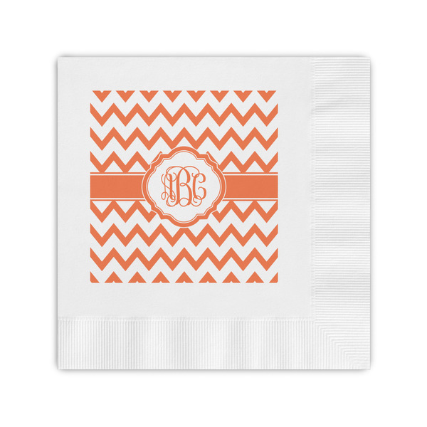 Custom Chevron Coined Cocktail Napkins (Personalized)