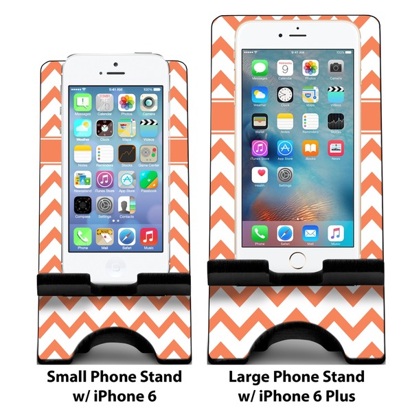 Chevron Compare Phone Stand Sizes - with iPhones
