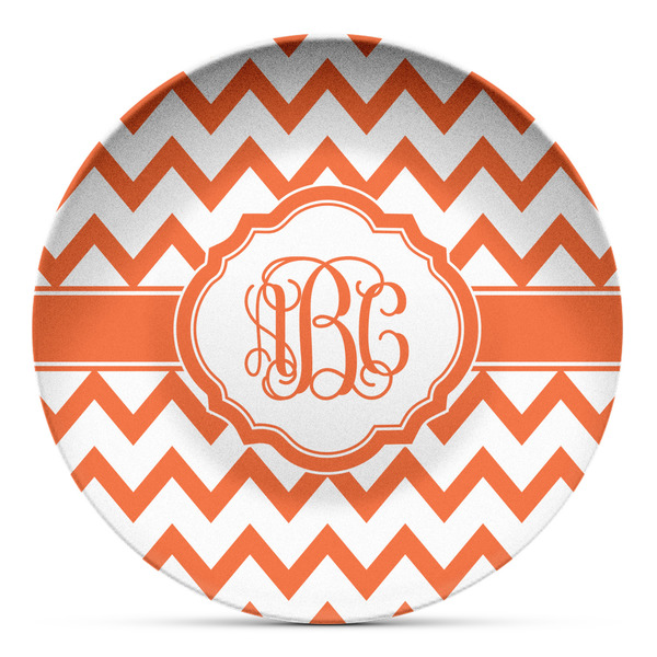 Custom Chevron Microwave Safe Plastic Plate - Composite Polymer (Personalized)