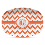 Chevron Plastic Platter - Microwave & Oven Safe Composite Polymer (Personalized)