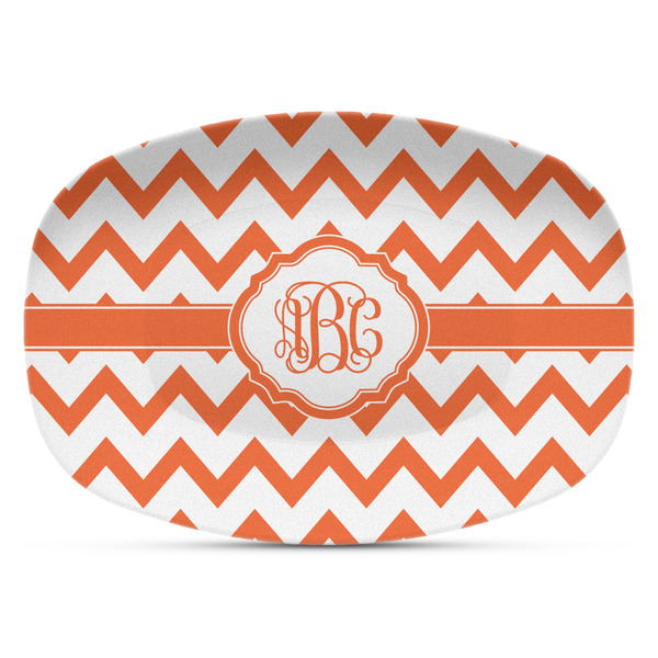 Custom Chevron Plastic Platter - Microwave & Oven Safe Composite Polymer (Personalized)