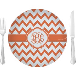 Chevron 10" Glass Lunch / Dinner Plates - Single or Set (Personalized)