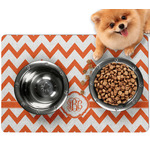 Chevron Dog Food Mat - Small w/ Monogram