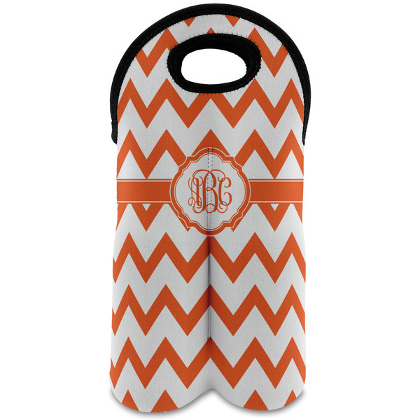 Custom Chevron Wine Tote Bag (2 Bottles) (Personalized)