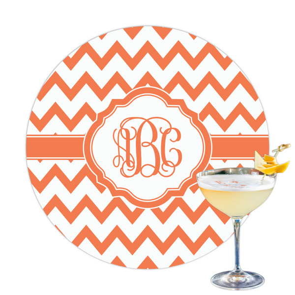 Custom Chevron Printed Drink Topper - 3.25" (Personalized)