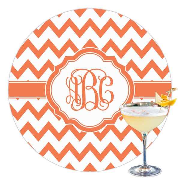 Custom Chevron Printed Drink Topper - 3.5" (Personalized)