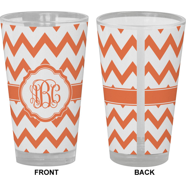 Chevron Pint Glass - Full Color - Front & Back Views