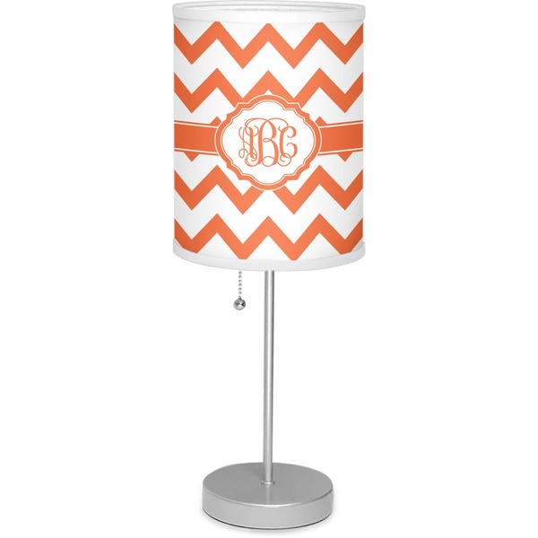 Custom Chevron 7" Drum Lamp with Shade Linen (Personalized)