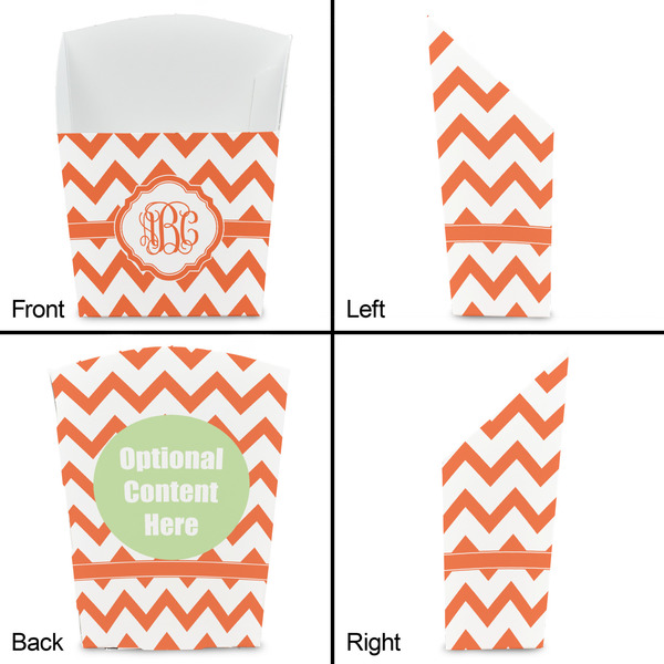 Chevron French Fry Favor Box - Front & Back View