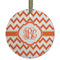 Chevron Frosted Glass Ornament - Round
