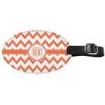 Chevron Genuine Leather Oval Luggage Tag (Personalized)