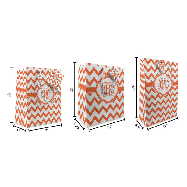 Chevron Gift Bags - All Sizes - Dimensions