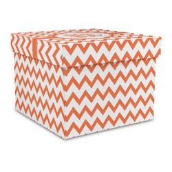 Chevron Gift Box with Lid - Canvas Wrapped - Large (Personalized)