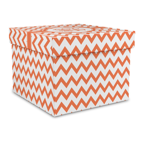 Custom Chevron Gift Box with Lid - Canvas Wrapped - Large (Personalized)