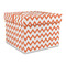 Chevron Gift Box with Lid - Canvas Wrapped - Large (Personalized)