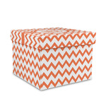 Chevron Gift Box with Lid - Canvas Wrapped - Medium (Personalized)