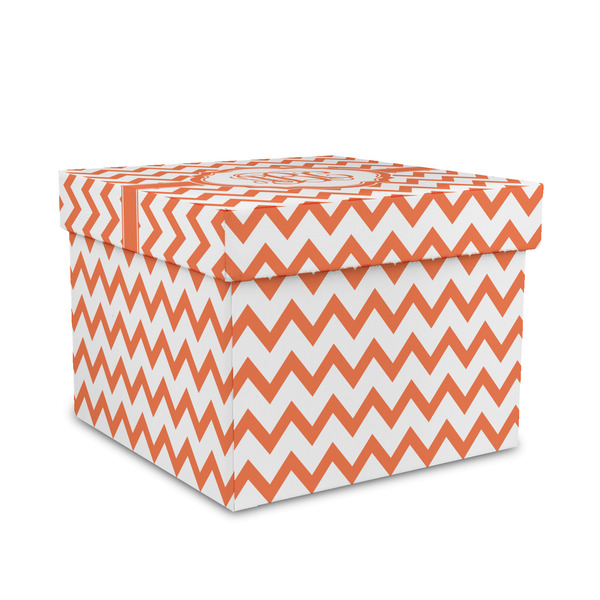 Custom Chevron Gift Box with Lid - Canvas Wrapped - Medium (Personalized)