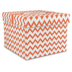 Chevron Gift Box with Lid - Canvas Wrapped - X-Large (Personalized)