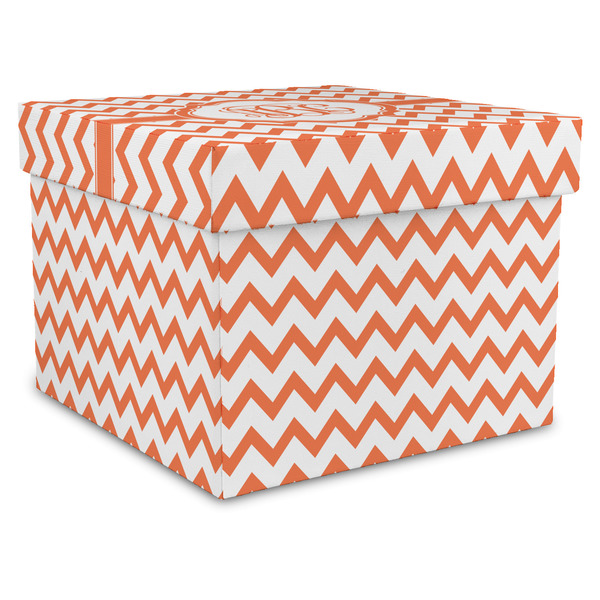 Custom Chevron Gift Box with Lid - Canvas Wrapped - X-Large (Personalized)