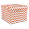 Chevron Gift Boxes with Lid - Canvas Wrapped - X-Large - Front/Main