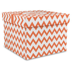 Chevron Gift Box with Lid - Canvas Wrapped - XX-Large (Personalized)
