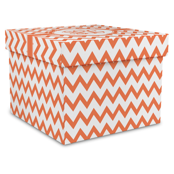 Custom Chevron Gift Box with Lid - Canvas Wrapped - XX-Large (Personalized)