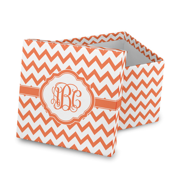 Custom Chevron Gift Box with Lid - Canvas Wrapped (Personalized)