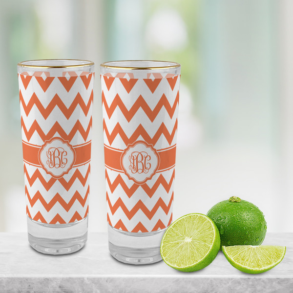 Chevron Glass Shot Glass - 2 oz - LIFESTYLE