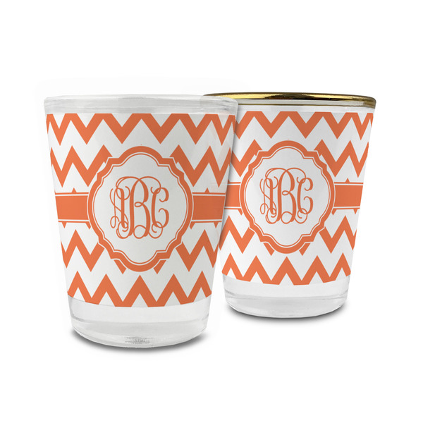 Custom Chevron Glass Shot Glass - 1.5 oz (Personalized)