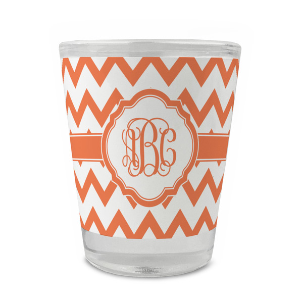 Custom Chevron Glass Shot Glass - 1.5 oz - Set of 4 (Personalized)