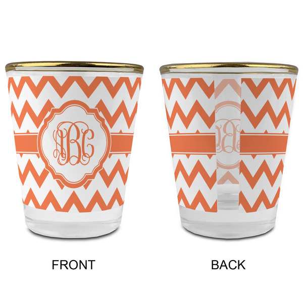 Chevron Glass Shot Glass - with gold rim - APPROVAL