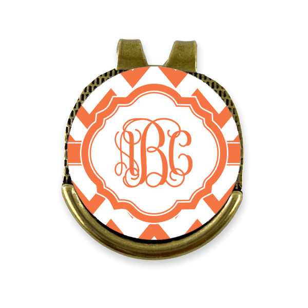Custom Chevron Golf Ball Marker - Hat Clip - Gold