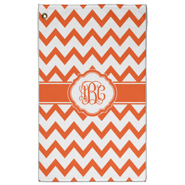 Custom Chevron Golf Towel - Poly-Cotton Blend - Large w/ Monograms