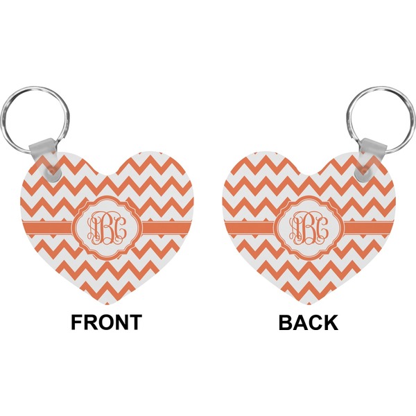 Chevron Heart Keychain (Front + Back)