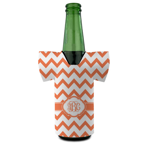 Chevron Jersey Bottle Cooler - FRONT (on bottle)