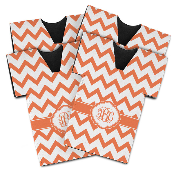 Custom Chevron Jersey Bottle Cooler - Set of 4 (Personalized)