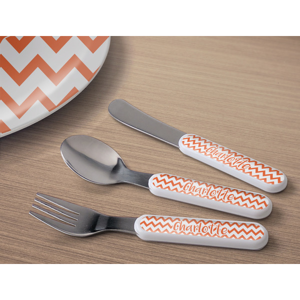 Chevron Kids Flatware w/ Plate