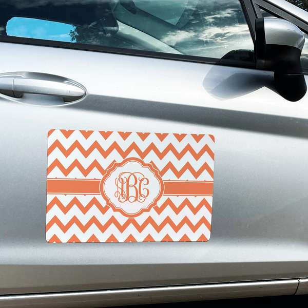 Chevron Large Rectangle Car Magnets- In Context